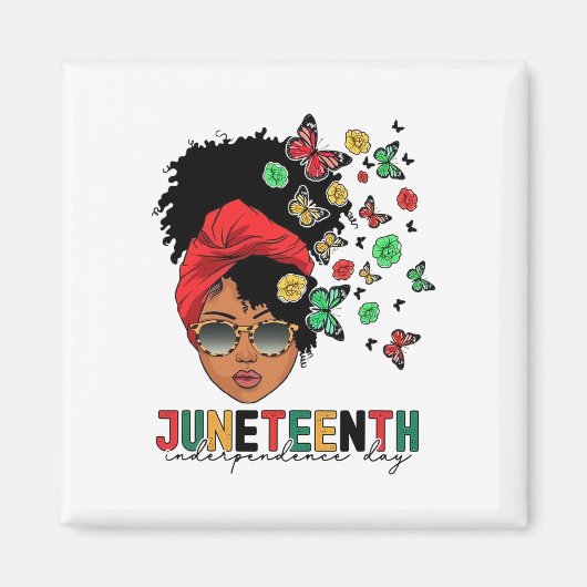 Juneuch History Freedom Butterfly Melanie Black マグネット (正面)