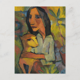 Junge Frau mit Katze by Dorothea Maetzel-Johannsen ポストカード