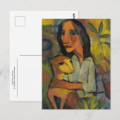 Junge Frau mit Katze by Dorothea Maetzel-Johannsen ポストカード (正面/裏面)