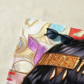 Junge Königin Cleopatra Farbige Porträtkunst ビーチタオル (インサイチュ)