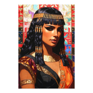Junge Königin Cleopatra Farbige Porträtkunst フォトプリント