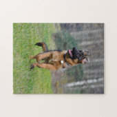 junger deutscher Schäferhund im Lauf ジグソーパズル (横)