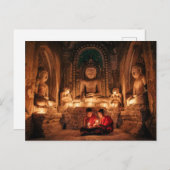 Junger Mönch in den Tempeln von Bagan Postkarte ポストカード (正面/裏面)