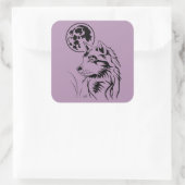 junger träumender Wolf Aufkleber スクエアシール (バッグ)