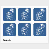 junger träumender Wolf Aufkleber スクエアシール (シート)