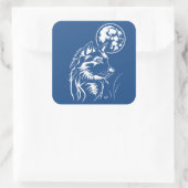 junger träumender Wolf Aufkleber スクエアシール (バッグ)