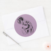 junger träumender Wolf Aufkleber ラウンドシール (封筒)