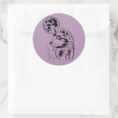 junger träumender Wolf Aufkleber ラウンドシール (バッグ)