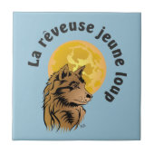 junger träumender Wolf Keramik Fotofliese タイル (正面)
