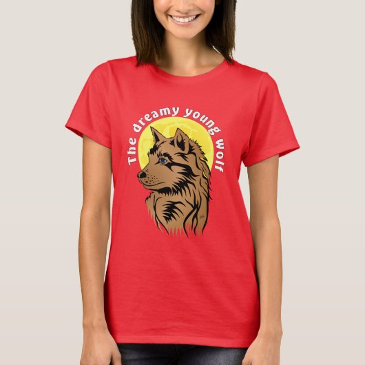 junger träumender Wolf Tシャツ (正面)