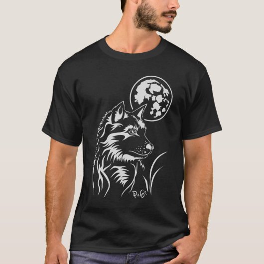junger träumender Wolf T-Shirt Tシャツ (正面)