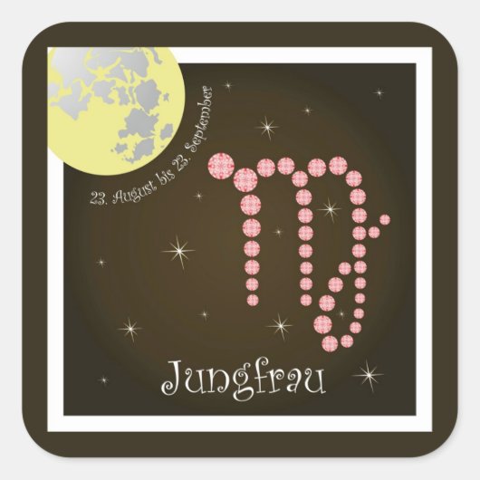 Jungfrau 23. August bis 23. September Aufkleber スクエアシール (正面)