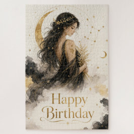 Jungfrau Happy Birthday Aquarell Design ジグソーパズル