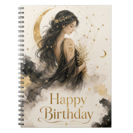 Jungfrau Happy Birthday Aquarell Design ノートブック