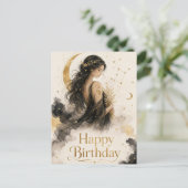 Jungfrau Happy Birthday Aquarell Design ポストカード (スタンド正面)
