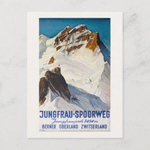 Jungfrau-Spoorweg Vintage Poster 1914 ポストカード