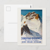 Jungfrau-Spoorweg Vintage Poster 1914 ポストカード (正面/裏面)