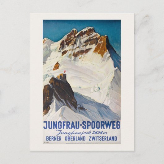 Jungfrau-Spoorweg Vintage Poster 1914 ポストカード (正面)