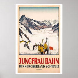 Jungfraubahn Bernese Oberland Switzerland Vintage ポスター