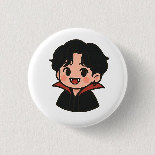 Jungkook風ヴァンパイアピンバッジ – K-Popコレクション 缶バッジ (正面)