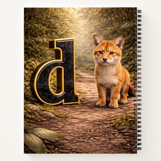 Jungle Alphabet Letter D Dingo Education Notebook ノートブック (裏面)