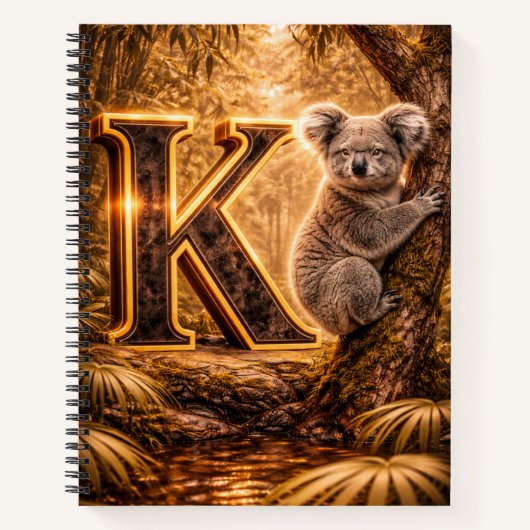 Jungle Alphabet Letter K Koala Gold Educational  ノートブック (正面)
