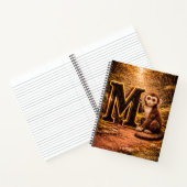 Jungle Alphabet Letter M Monkey Gold Educational ノートブック (内部)