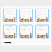 Jungle Animal蔵書票、ベビー初のライブラリ スクエアシール (シート)