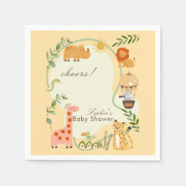 Jungle Animal Safari Adventure Awaits スタンダードカクテルナプキン