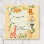 Jungle Animal Safari Adventure Awaits Baby Shower フェイバータグ (正面)