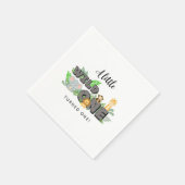 Jungle Animal Wild One Birthday Napkins スタンダードカクテルナプキン (角)