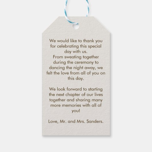 Jungle animals Baby shower ギフトタグ (裏面)