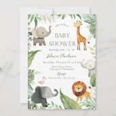 Jungle Animals Baby Shower Invitation 招待状 (正面)