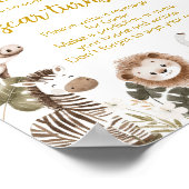 Jungle Animals Birthday Party Time Capsule Sign ポスター (角)