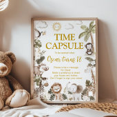 Jungle Animals Birthday Party Time Capsule Sign ポスター