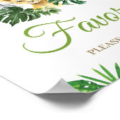 Jungle Animals Greenery Baby Shower Birthday Favor ポスター (角)