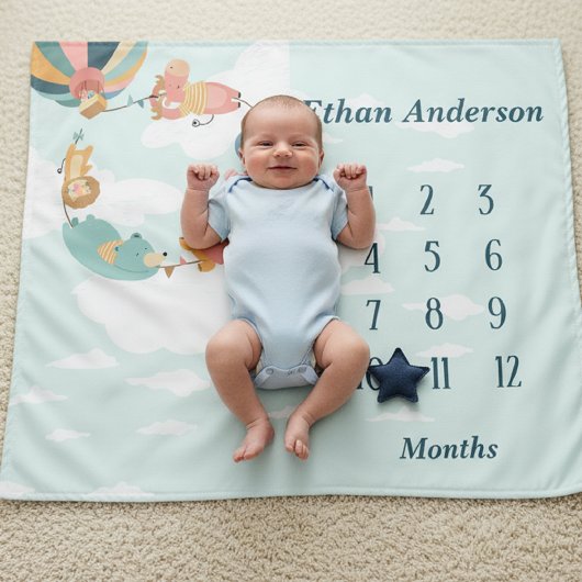 Jungle Animals Neutral Baby Blanket タペストリー