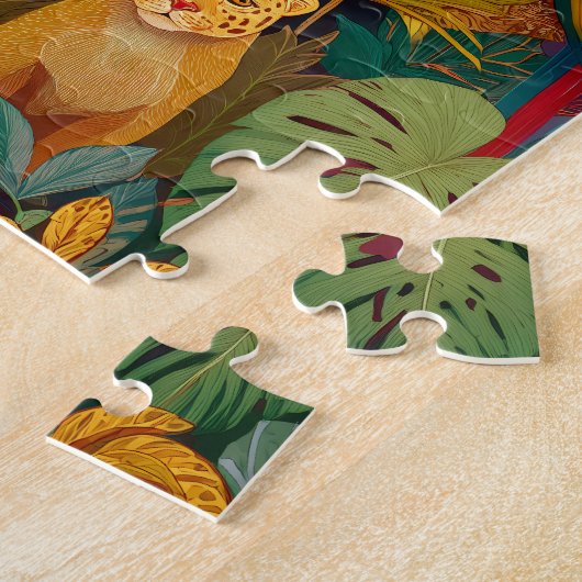 Jungle Animals Puzzle – Leopard and Tropical Birds ジグソーパズル (側面)