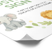 Jungle Animals Safari Birthday Party Table Sign ポスター (角)