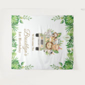 Jungle Animals Safari Car Adventure Party Backdrop タペストリー (正面(横))