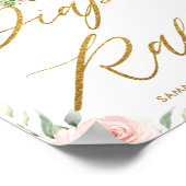 Jungle Animals Safari Pink Floral Diaper Raffle  ポスター (角)