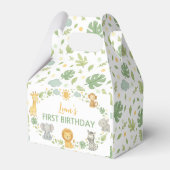 Jungle Animals Safari Wild One Birthday Favor Box フェイバーボックス (裏面サイド)