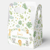 Jungle Animals Safari Wild One Birthday Favor Box フェイバーボックス (オープン)