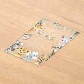 Jungle Animals, Safari, Wild One, First Birthday アクリル招待状 (レイダウン)