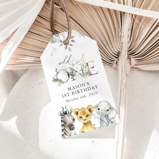 Jungle Animals, Safari, Wild One, First Birthday ギフトタグ
