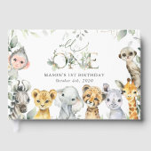 Jungle Animals, Safari, Wild One, First Birthday ゲストブック (正面)
