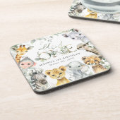 Jungle Animals, Safari, Wild One, First Birthday コースター (左側)