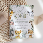 Jungle Animals, Safari, Wild One, First Birthday 招待状