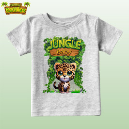 Jungle Baby Leopard, Cute Wildlife Kitty Cat 🐆 ベビーTシャツ