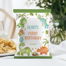 Jungle Cute Dinosaur 1st Birthday Chip Bag Wrapper チラシ